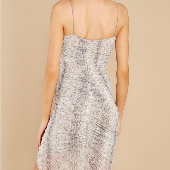 NWT Small Snake print mini grey cream dress - Stretch sweetheart - Picture 7 of 11